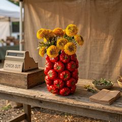 Vine Ripened Ceramic Tomato Vase