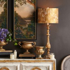 Vintage Beauty Gold Metal Buffet Lamp
