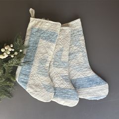 Vintage Blue and White Quilted Stocking