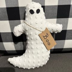 Vintage Chenille Ghost Mini Pillow