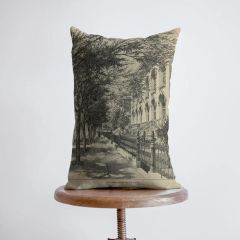 Vintage Chicago Building Print Pillow