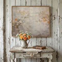 Vintage Floral Layering Horizontal Canvas Printed Sign