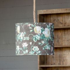 Vintage Floral Paper Shade Pendant Light