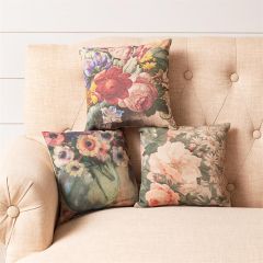 Vintage Floral Pattern Mini Pillow Set of 3