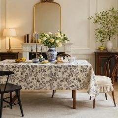 Vintage Garden Black Rose Tablecloth