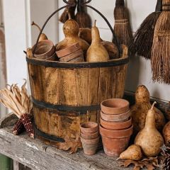 Vintage Hand Carved Well Bucket