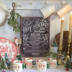 Vintage Hot Cocoa Recipe Sign