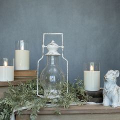 Vintage Inspired Aged White Lantern