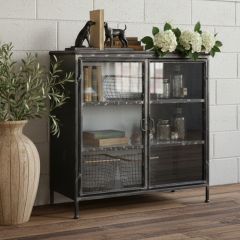 Vintage Inspired Apothecary Console Cabinet