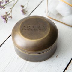 Vintage Inspired Brass Aspirin Box