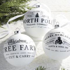 Vintage Inspired Christmas Ball Ornament Set of 3