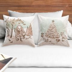 Vintage-Inspired Christmas Throw Pillow Set of 2