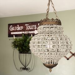 Vintage Inspired Crystal Pendant 13.5 Inch