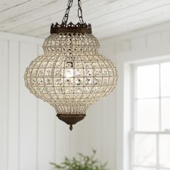 Vintage Inspired Crystal Pendant 18 Inch
