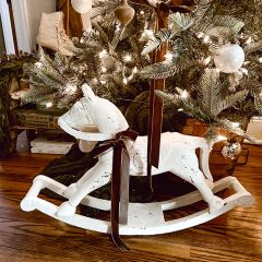 Large Vintage Inspired Distressed Wooden Rocking Horse