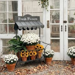 Vintage Inspired Flower Cart Stand