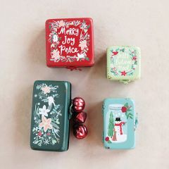 Vintage Inspired Holiday Trinket Box Set of 4
