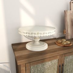 Vintage Inspired Metal Lace Trim Pedestal Stand