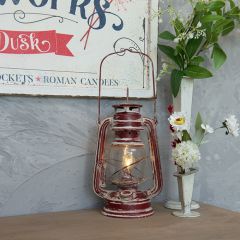 Vintage Inspired Red Cabin Lantern