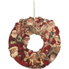 Vintage Inspired Santa Collage Wreath