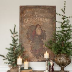 Vintage Inspired Santa Wall Sign