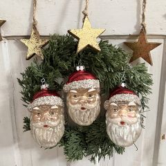 Vintage Inspired Shimmering Santa Ornament
