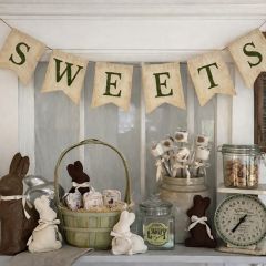 Vintage Inspired SWEETS Canvas Pennant Banner