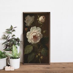 Vintage Ivory Peonies Framed Wall Art