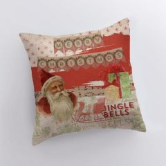 Vintage Jingle Bells Reversible Throw Pillow