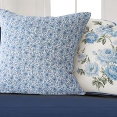Vintage Petite Blue Florals Throw Pillow Cover