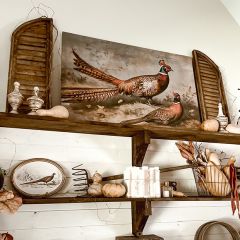 Vintage Pheasants Canvas Wall Art