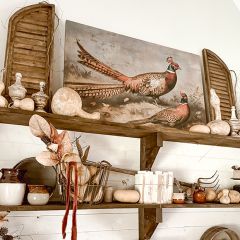 Vintage Pheasants Canvas Wall Art