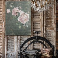 Vintage Pink Roses Canvas Flat Wall Art