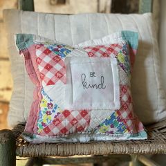 Vintage Quilt Be Kind Accent Pillow