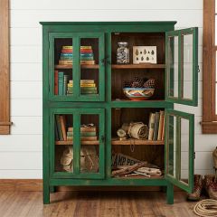 Vintage Reproduction 4 Door Green Storage Cabinet