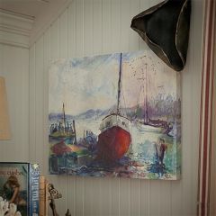 Vintage Reproduction Boat Canvas Print
