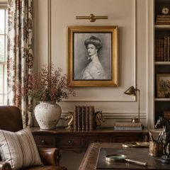 Vintage Reproduction Framed Portrait of Charlotte