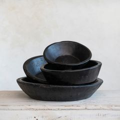 Vintage Reproduction Reclaimed Wood Nesting Bowls Set of 4