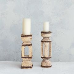 Vintage Reproduction Rustic Candle Holders Set of 2