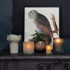 Vintage Reproduction Wood Framed Owl Wall Art