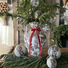 Vintage Santa Bearing Gifts Ball Ornament