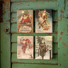 Vintage Santa Canvas Print Set of 4