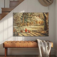 Vintage Sledding Canvas Wall Art