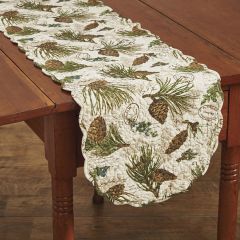 Vintage Stamp Pine Bough Table Runner