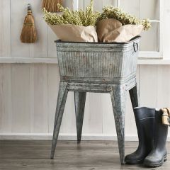 Vintage Style Metal Wash Tub on Stand
