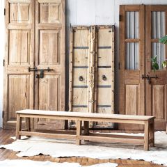 Vintage Teak Wood Bench Seat