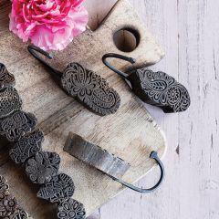 Vintage Wood Print Block Wall Hook