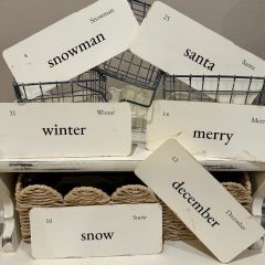 Vintage Inspired Winter Word Flashcard Set of 6