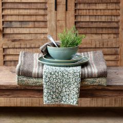 Waffle Knit Fennel Floral Dish Towel