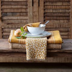 Waffle Knit Yarrow Flower Dish Towel